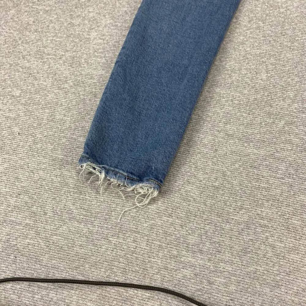 Agolde High Rise Skinny Jeans Button Fly Distressed Raw Hem Medium Wash Size‎ 26